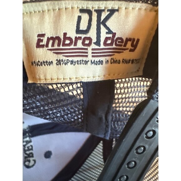 Great Lakes Navy Blue Trucker Hat Mesh Back Adjustable Strap DK Embroidered - Picture 6 of 7